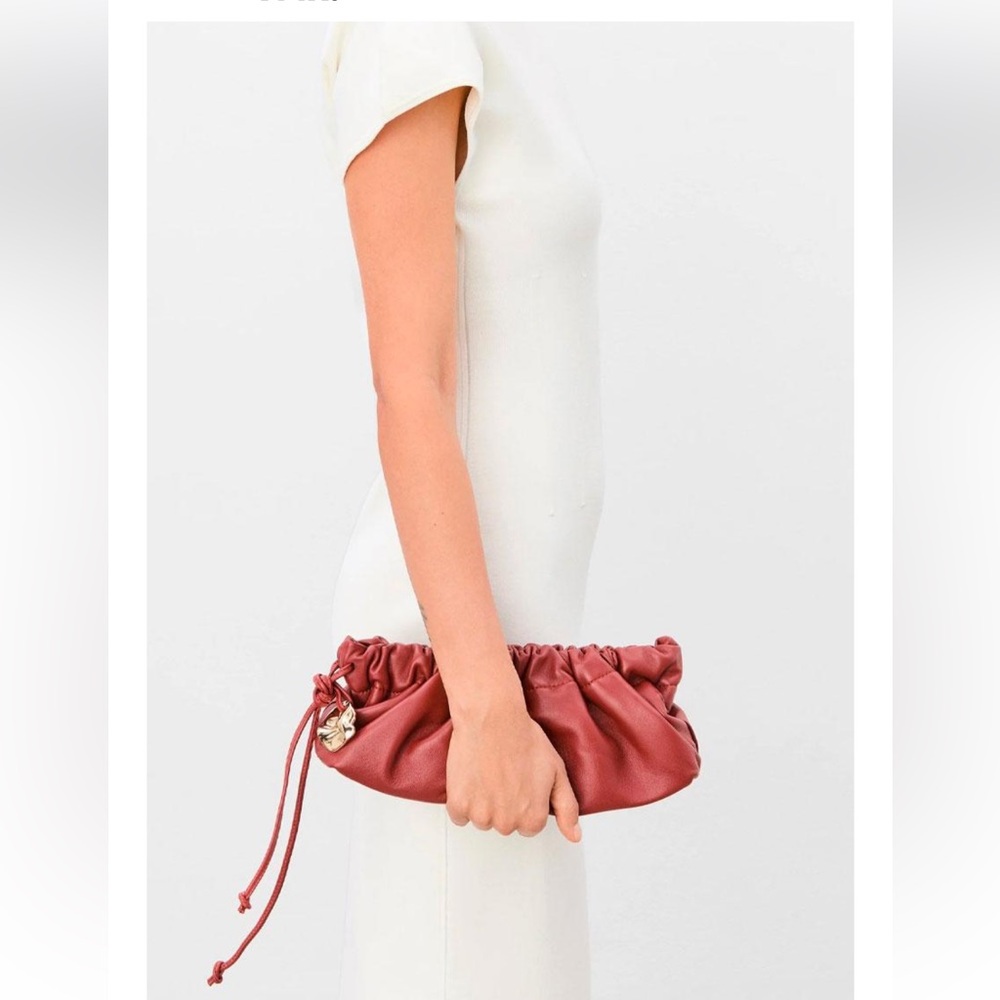 Flattered NWT Italian Leather Cissi Bag Brick Red Mini Shoulder Crossbod Clutch
